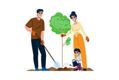 environment planting tree family vector Product Image 1