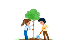 environment planting tree kid vector Product Image 1