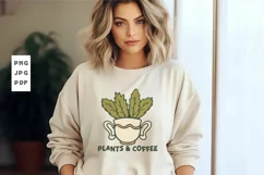 Plants and Coffee PNG Sublimation T shirt Design Product Image 1