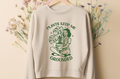 Plant Lady SVG PNG | Botanical Plants Keep Me Grounded Quote Product Image 2