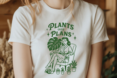 Plants Over Plans SVG Retro Plant Lady Clipart, Indoor Plant Product Image 2