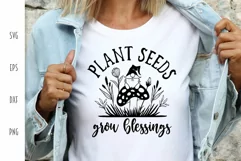 Garden Gnome SVG - Plant Seeds Grow Blessings Cut File Product Image 2