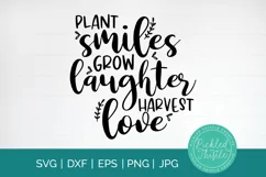 Motivational Quote SVG - Plant Smiles, Grow Laughter Product Image 1