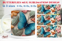 3d butterflies 3d plants / 3d coffee sublimation mug wrap Product Image 1
