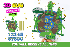 Plastic Soldier cake topper 3D SVG Product Image 1