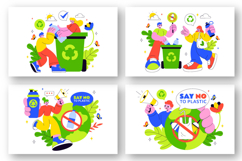 10 Plastic Waste Reduction Illustration Product Image 3