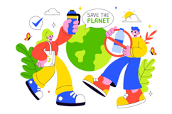 10 Plastic Waste Reduction Illustration Product Image 4