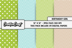 Birthday Girl Digital Paper, birthday graphic, illustratrion Product Image 1