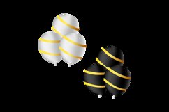 Platinum gold and black gold balloons design Product Image 2