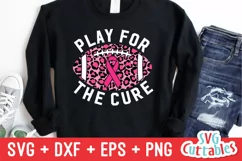 Breast Cancer Awareness SVG | Play For The Cure | Football Product Image 1