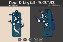 Player Kicking ball Bookmark SVG Product Image 3