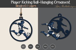 Hanging player kicking ball ornament Product Image 1