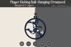 Hanging player kicking ball ornament Product Image 2