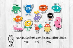 Playful Cartoon Monster Collection Sticker Product Image 1