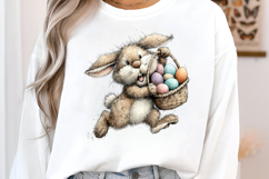 Playful Bunny with Basket Clipart Product Image 2