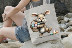 Playful Bunny with Basket Clipart Product Image 3