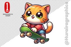 Playful Cat Clipart - PNG File Product Image 1