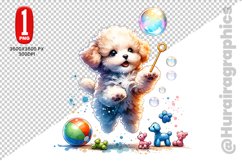 Playful Dog Clipart - PNG File Product Image 1