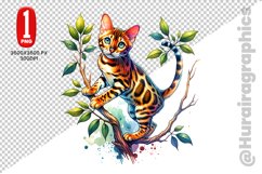 Playful Cat Clipart - PNG File Product Image 1