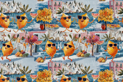 Playful Citrus Vacation Seamless Pattern with Lemons Product Image 2