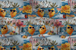 Playful Citrus Vacation Seamless Pattern with Lemons Product Image 6