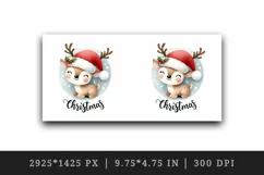 Playful cute watercolor cheerful reindeer with hat Christmas quote print 20 oz tumbler skinny mug wrap clipart t-shirt sublimation printable design