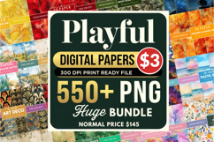 Playful Digital Papers PNG Huge Bundle, Digital Papers PNG Product Image 1