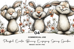 Playful Easter Bunny Enjoying Spring Garden Product Image 1