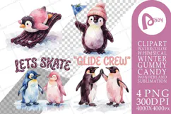Gummy Penguin Ice Skating Sublimation Product Image 1