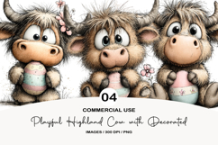 Playful Highland Cow with Decorated Easter Egg Product Image 1