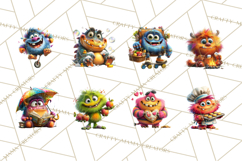 Colorful Monster Clipart PNG, Fun Halloween Png Product Image 4