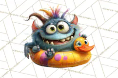 Colorful Monster Clipart PNG, Fun Halloween Png Product Image 5