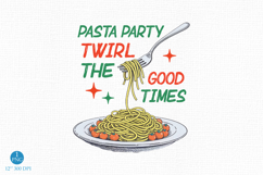 Playful Pasta Party PNG, Cute Food Sublimation Product Image 1