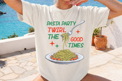 Playful Pasta Party PNG, Cute Food Sublimation Product Image 2
