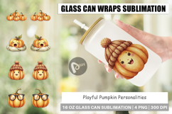 Glass Can Cute Pumpkin Faces Product Image 1