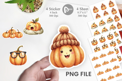 Sticker Cute Pumpkin Faces Product Image 1