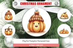 Ornament Cute Pumpkin Faces Product Image 1