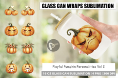 Glass Can Cute Pumpkin Faces Product Image 1