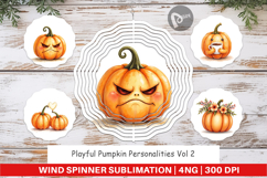Wind Spinner Cute Pumpkin Faces Product Image 1