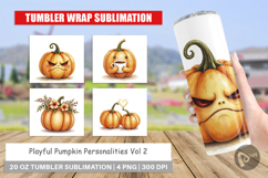Tumbler Cute Pumpkin Faces Product Image 1