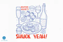 Playful Seafood Society PNG, Coastal Summer Design Product Image 1