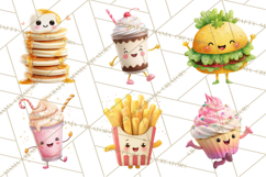 Cute Food and Beverage Clipart PNG, Kawaii Snacks Png Product Image 3