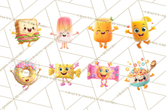 Cute Food and Beverage Clipart PNG, Kawaii Snacks Png Product Image 9