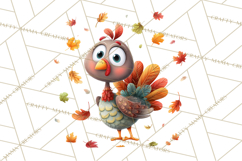 Whimsical Thanksgiving Turkey Clipart PNG, Holiday Turkeys Product Image 2