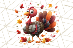 Whimsical Thanksgiving Turkey Clipart PNG, Holiday Turkeys Product Image 3