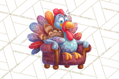 Whimsical Thanksgiving Turkey Clipart PNG, Holiday Turkeys Product Image 4