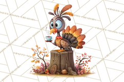 Whimsical Thanksgiving Turkey Clipart PNG, Holiday Turkeys Product Image 2