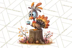 Whimsical Thanksgiving Turkey Clipart PNG, Holiday Turkeys Product Image 2