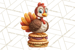 Whimsical Thanksgiving Turkey Clipart PNG, Holiday Turkeys Product Image 3