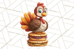 Whimsical Thanksgiving Turkey Clipart PNG, Holiday Turkeys Product Image 3